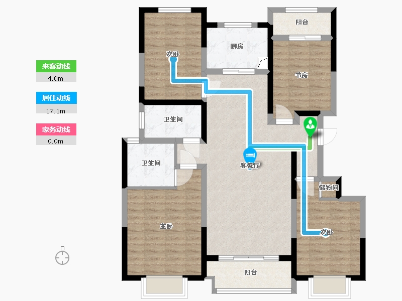 陕西省-西安市-大华曲江公园世家-116.00-户型库-动静线