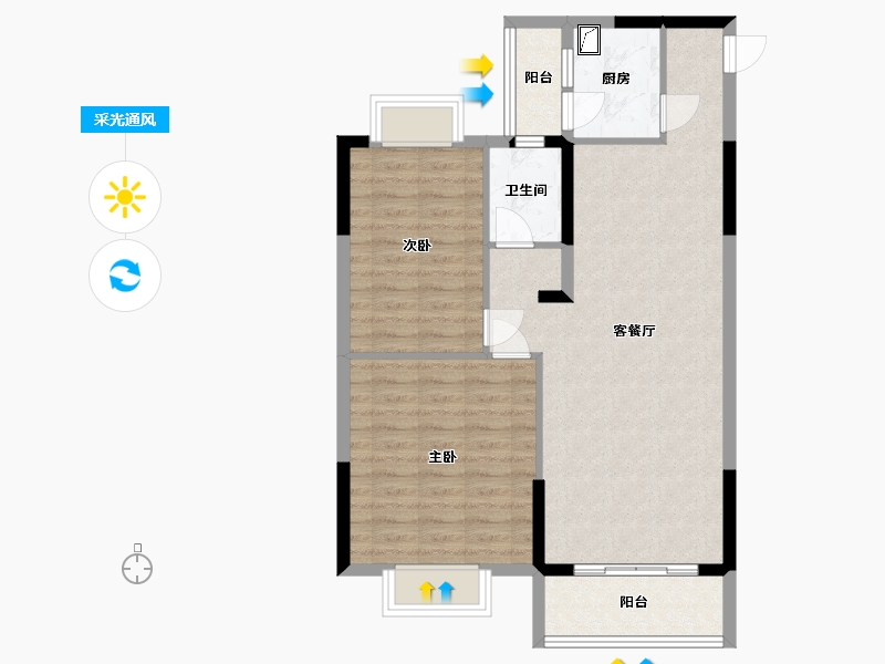 广西壮族自治区-南宁市-明秀住宅小区-80.00-户型库-采光通风