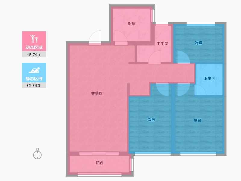 河北省-唐山市-翰林御府-84.26-户型库-动静分区