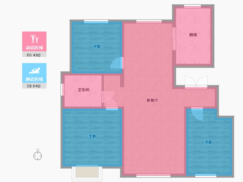 新疆维吾尔自治区-和田地区-御园-98.69-户型库-动静分区