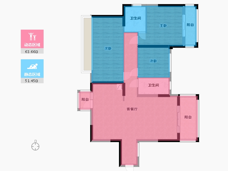 广西壮族自治区-钦州市-东方豪庭三期-140.00-户型库-动静分区