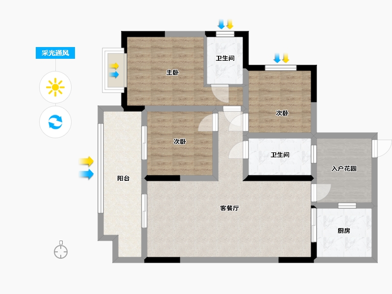 四川省-成都市-光华佳苑-79.00-户型库-采光通风