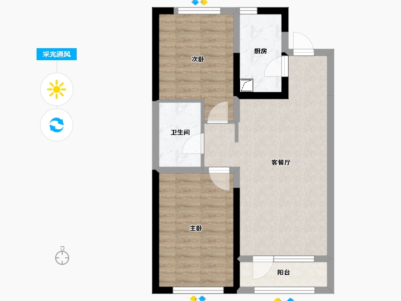 辽宁省-大连市-亿达-70.00-户型库-采光通风