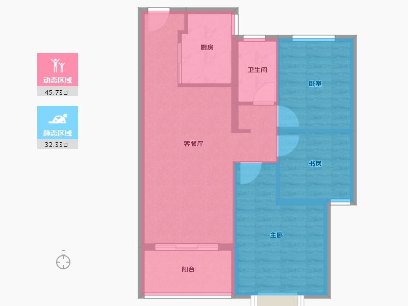 江西省-南昌市-江铃新力臻园-70.08-户型库-动静分区