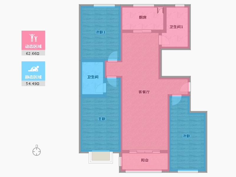 山东省-莱芜市-福泽家园-121.58-户型库-动静分区