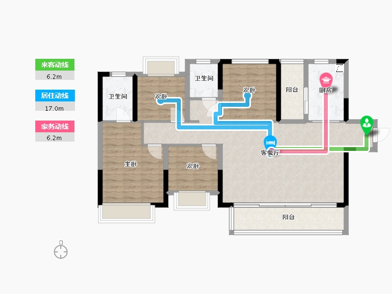 四川省-成都市-华侨城-105.67-户型库-动静线