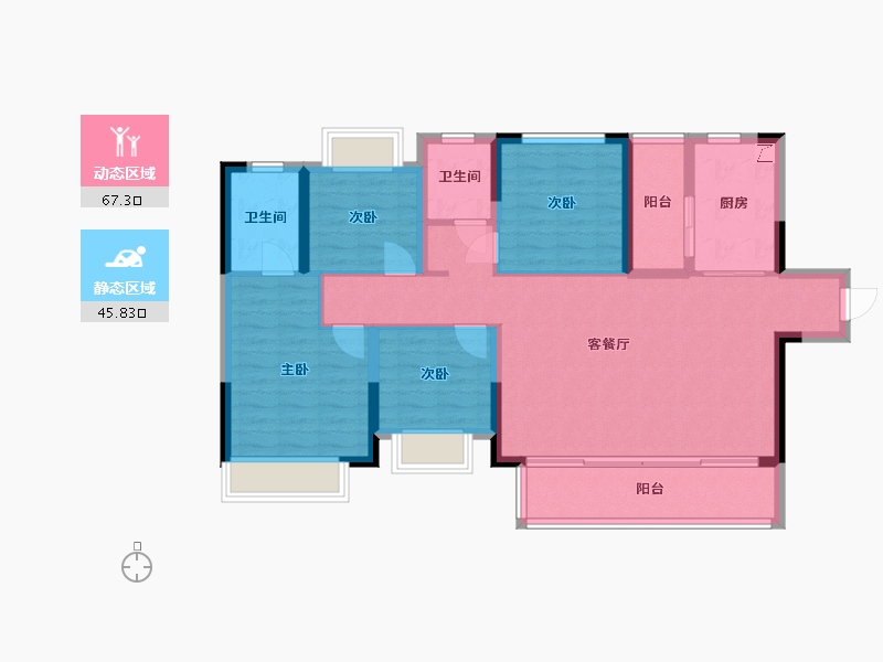 四川省-成都市-华侨城-105.67-户型库-动静分区