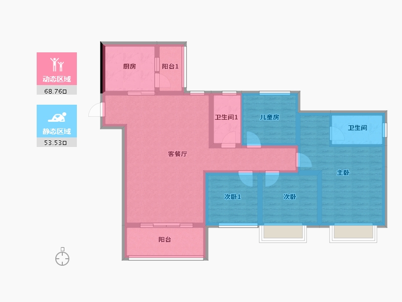 四川省-绵阳市-圣名国际广场-118.00-户型库-动静分区