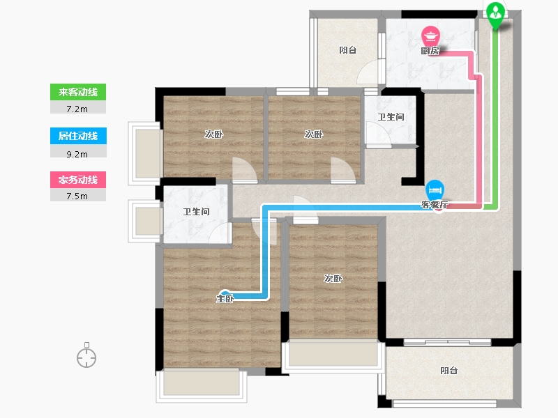 广西壮族自治区-玉林市-南国尊府-115.45-户型库-动静线