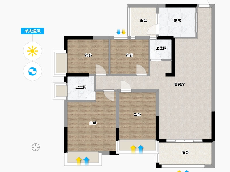 广西壮族自治区-玉林市-南国尊府-115.45-户型库-采光通风