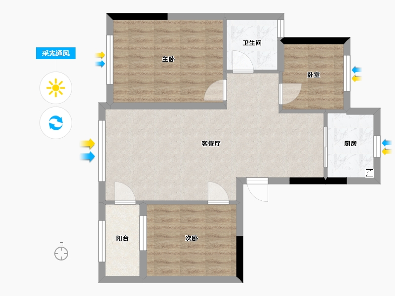 浙江省-衢州市-金茂府-78.00-户型库-采光通风