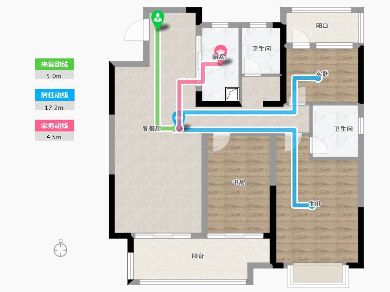 安徽省-合肥市-高速·时代御府-102.66-户型库-动静线