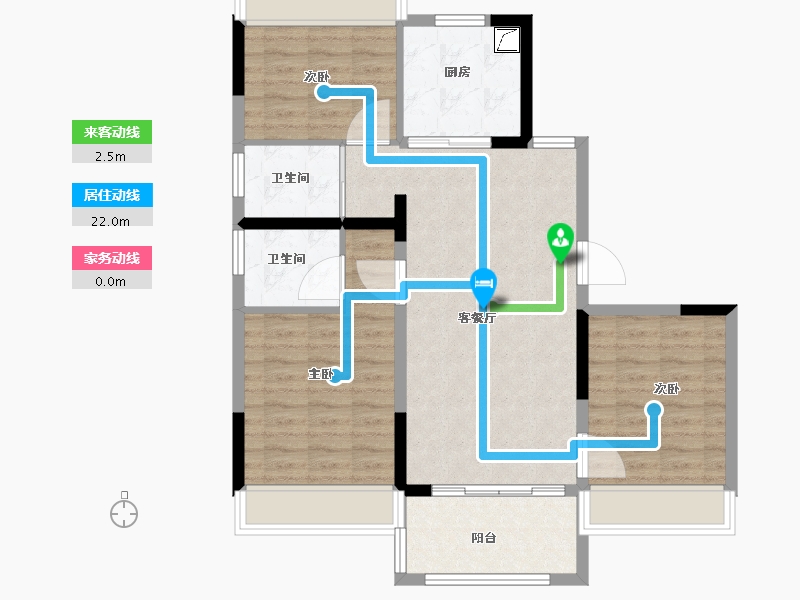 江苏省-南京市-若水雅苑-86.00-户型库-动静线