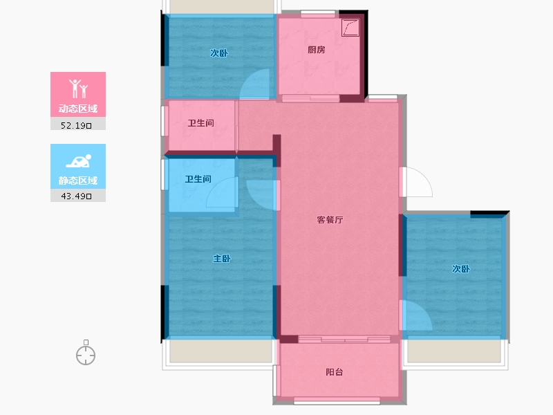 江苏省-南京市-若水雅苑-86.00-户型库-动静分区