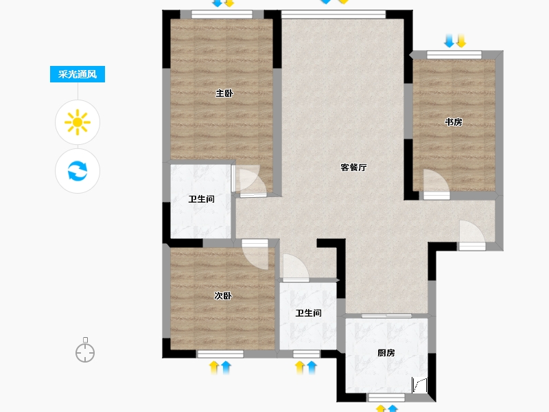 辽宁省-本溪市-欧洲城甲楼-100.00-户型库-采光通风