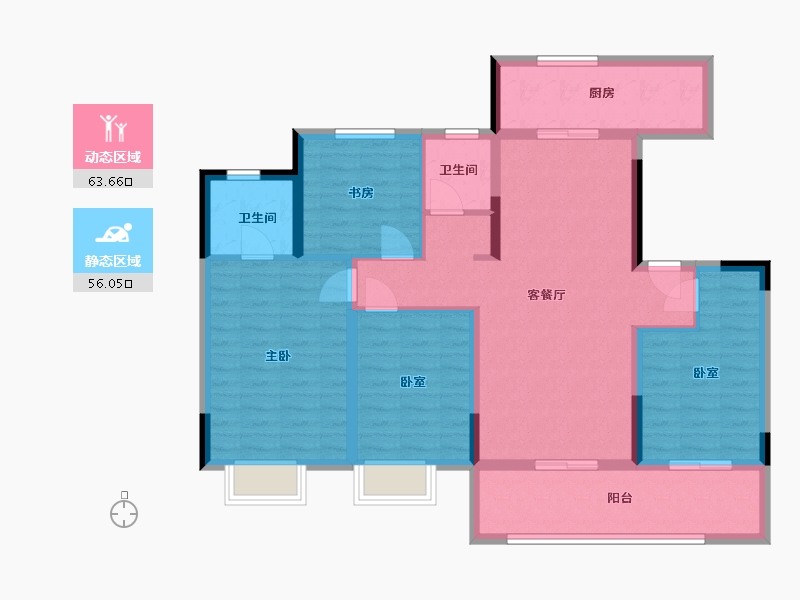 安徽省-滁州市-七重锦-107.00-户型库-动静分区