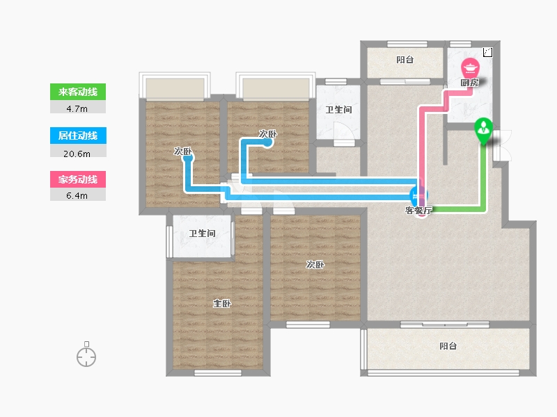 江苏省-泰州市-银丰佳园-136.00-户型库-动静线