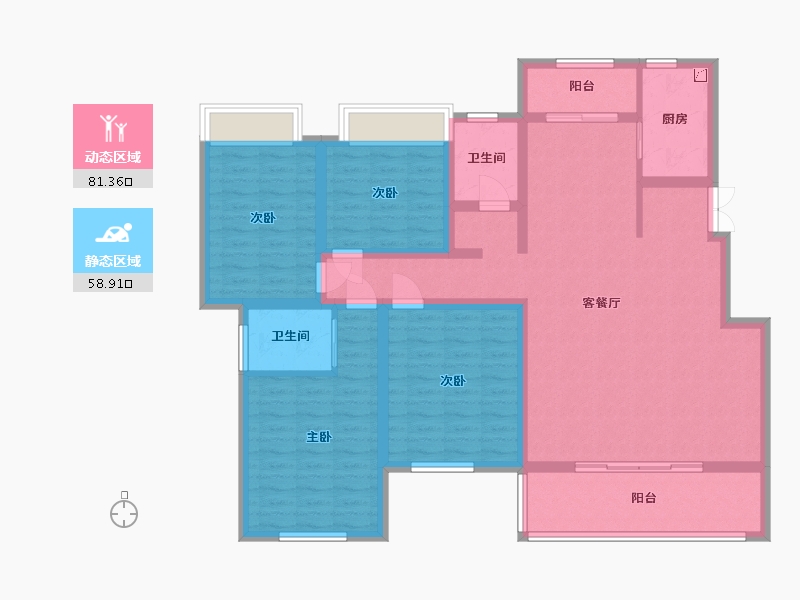 江苏省-泰州市-银丰佳园-136.00-户型库-动静分区