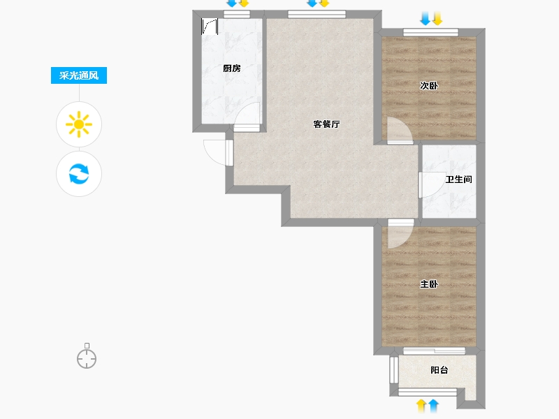 河北省-唐山市-唐诗里-58.00-户型库-采光通风