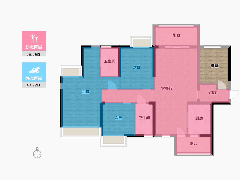 广东省-中山市-富逸城臻誉-133.59-户型库-动静分区