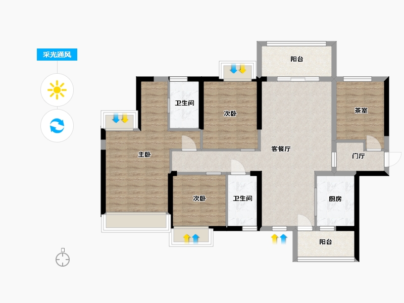 广东省-中山市-富逸城臻誉-133.59-户型库-采光通风