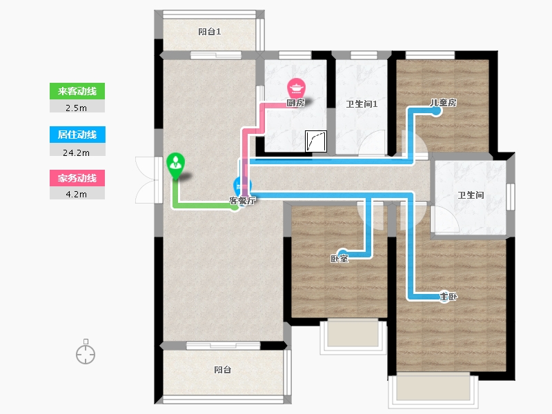 河南省-郑州市-泰宏建业国际城-95.25-户型库-动静线