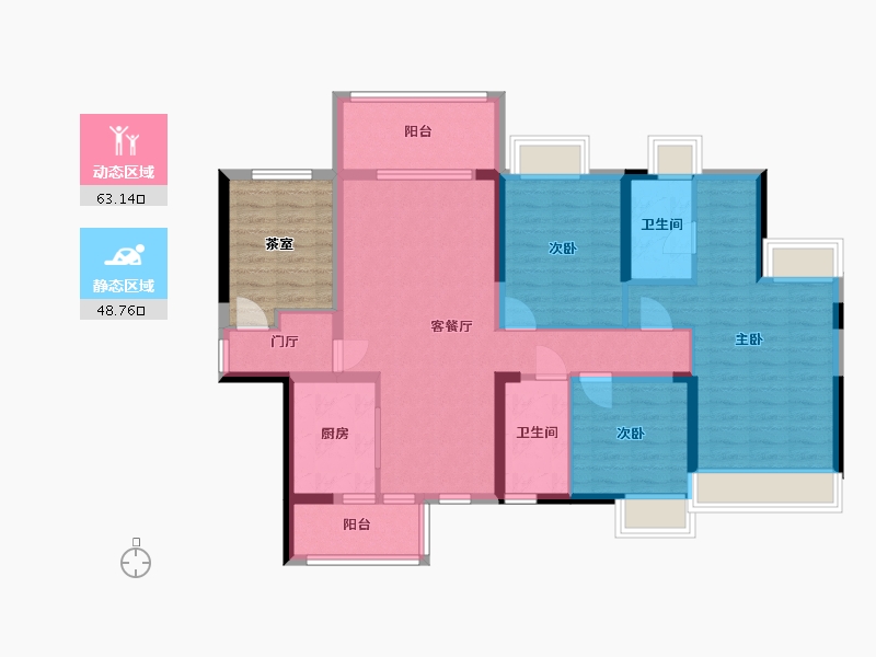 广东省-中山市-富逸城臻誉-133.51-户型库-动静分区