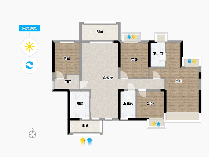 广东省-中山市-富逸城臻誉-133.51-户型库-采光通风