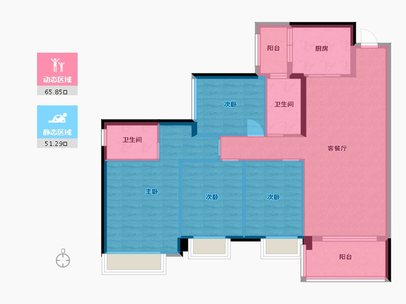 广东省-中山市-富逸城臻誉-136.73-户型库-动静分区