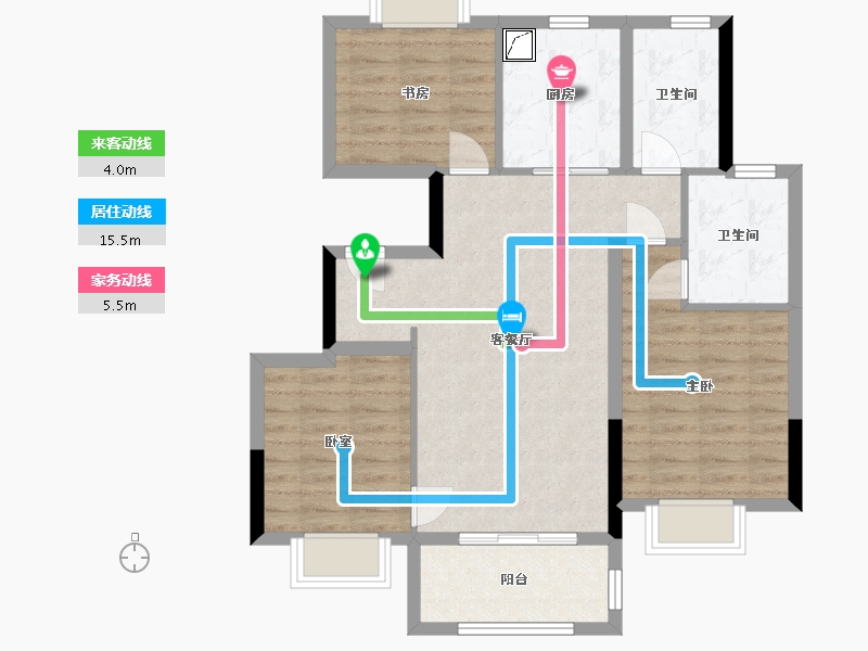 江苏省-南京市-阳光城文澜府-83.00-户型库-动静线