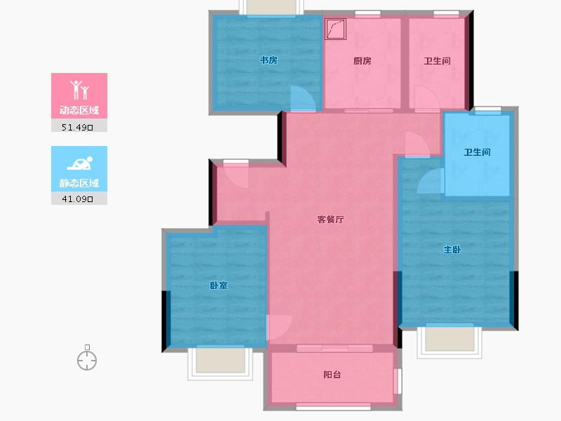 江苏省-南京市-阳光城文澜府-83.00-户型库-动静分区