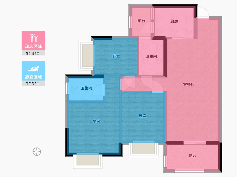 广东省-中山市-富逸城臻誉-109.72-户型库-动静分区