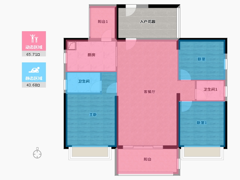 广东省-汕尾市-翰林华府-125.00-户型库-动静分区