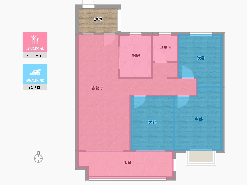 安徽省-芜湖市-赛纳丽城-85.73-户型库-动静分区