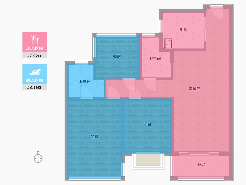 浙江省-宁波市-新希望堇麟上府-80.00-户型库-动静分区