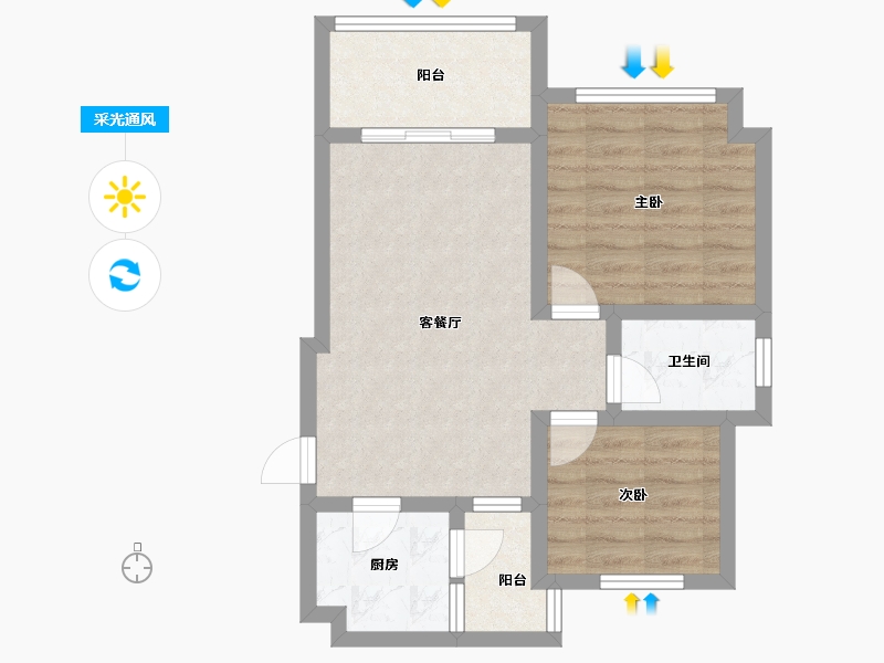 广东省-珠海市-华策岭峰国际-74.00-户型库-采光通风