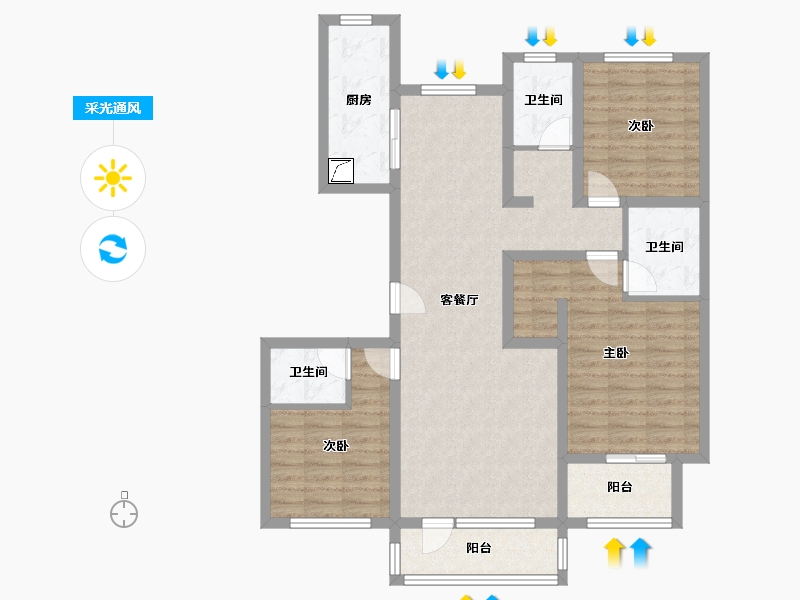 河北省-石家庄市-唐宫原著-115.00-户型库-采光通风