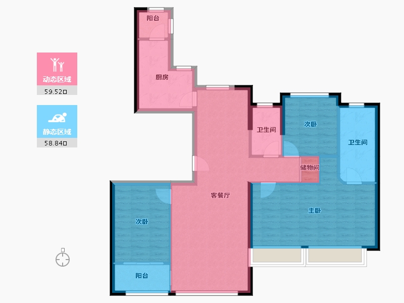 浙江省-温州市-中梁-126.00-户型库-动静分区