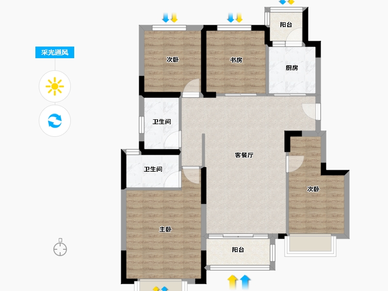 四川省-眉山市-江天樾-95.00-户型库-采光通风