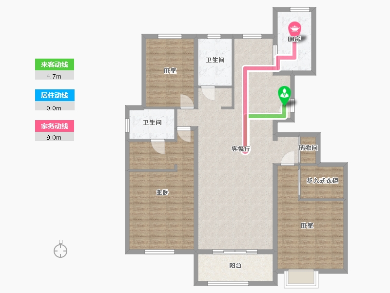 河北省-廊坊市-永清县回迁房-135.00-户型库-动静线