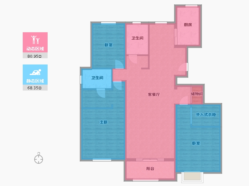 河北省-廊坊市-永清县回迁房-135.00-户型库-动静分区