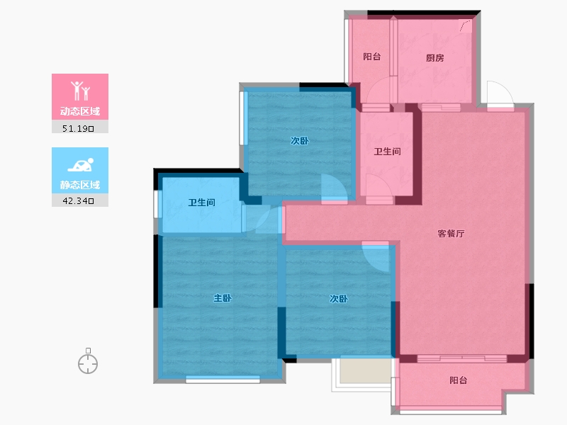 四川省-南充市-天誉珑城-81.77-户型库-动静分区