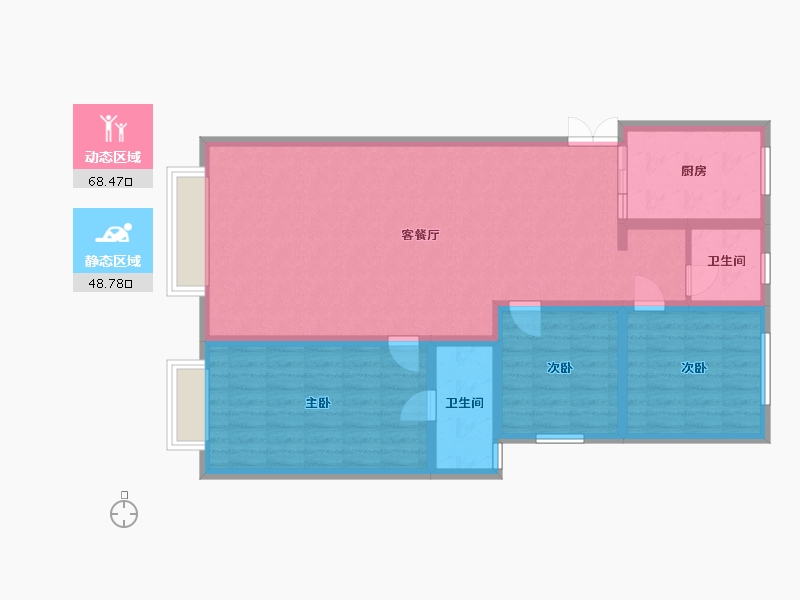 新疆维吾尔自治区-阿克苏地区-纺城名苑-120.00-户型库-动静分区