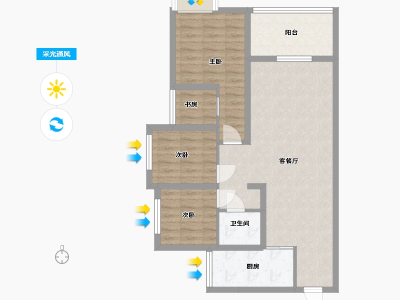 广东省-惠州市-美悦湾-78.00-户型库-采光通风