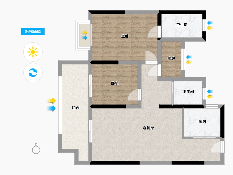 河南省-安阳市-世和府北园-79.00-户型库-采光通风