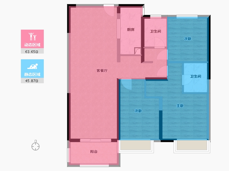 河南省-洛阳市-偃师亚新橄榄城-98.24-户型库-动静分区