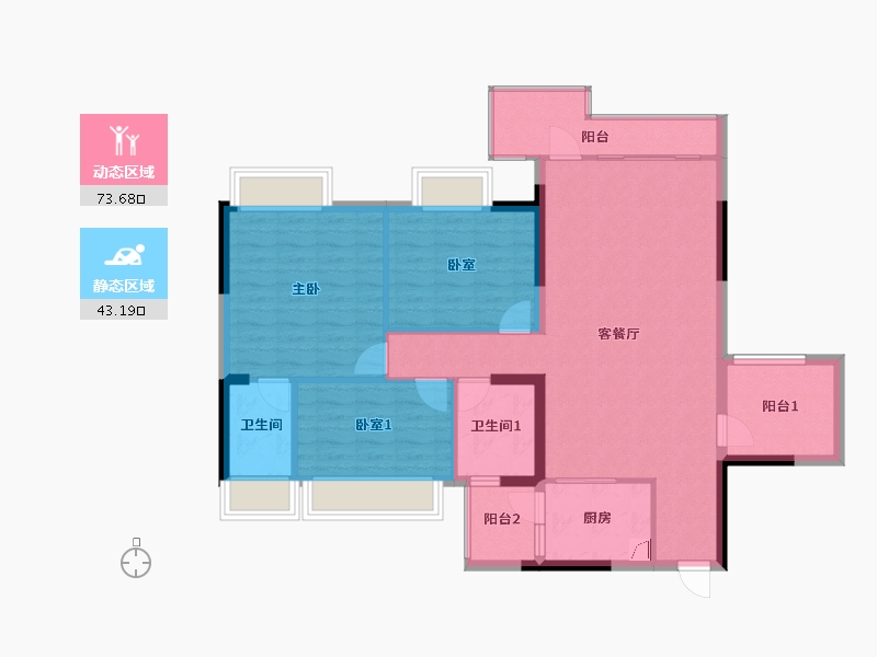 广东省-清远市-英德翔鹰一城中心-129.00-户型库-动静分区