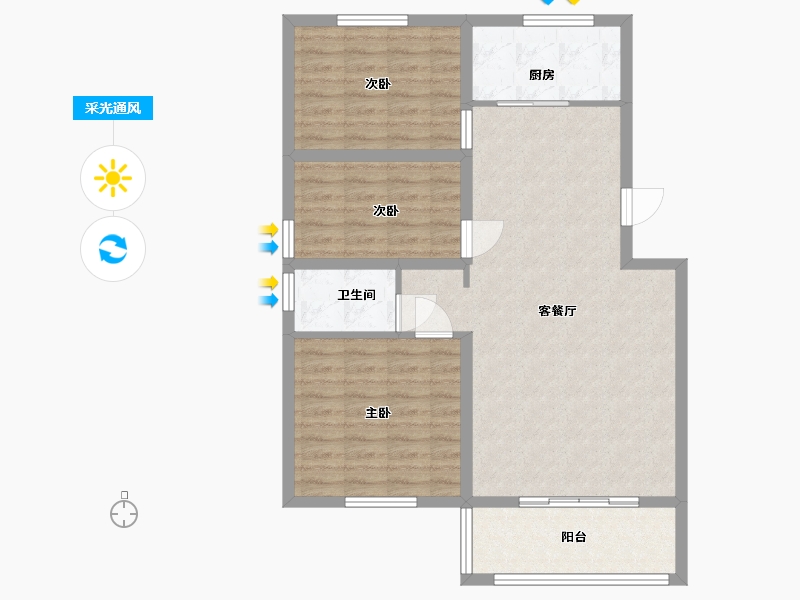 山东省-临沂市-皇庭华府-89.00-户型库-采光通风