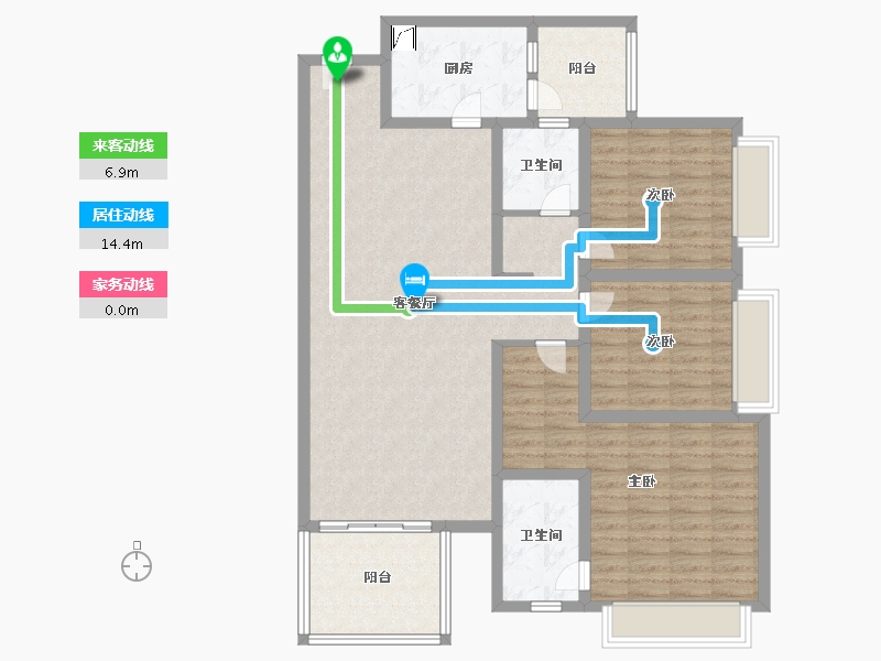 海南省-三亚市-三亚月川小区-118.00-户型库-动静线