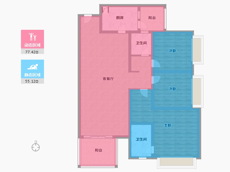 海南省-三亚市-三亚月川小区-118.00-户型库-动静分区